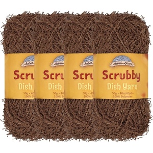 image:imageJubileeYarn Scrubby Dish Yarn  50gSkein Dishcloth Polyester  Lime Green  4 Skeins14 Chestnut Brown