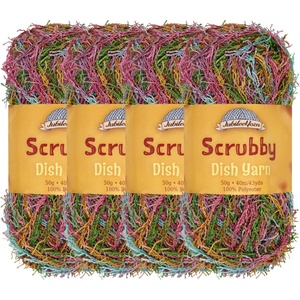 image:imageJubileeYarn Scrubby Dish Yarn  50gSkein Dishcloth Polyester  Lime Green  4 Skeins33 Rainbow