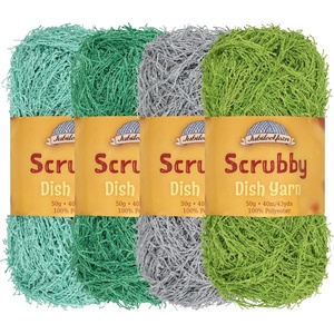 image:imageJubileeYarn Scrubby Dish Yarn  50gSkein Dishcloth Polyester  Lime Green  4 SkeinsShades of Green