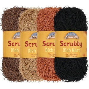 image:imageJubileeYarn Scrubby Dish Yarn  50gSkein Dishcloth Polyester  Lime Green  4 SkeinsShades of Neutral Tones