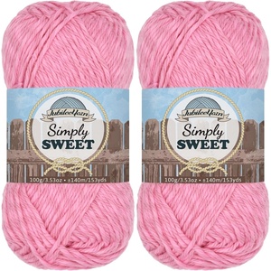 image:imageJubileeYarn Simply Sweet Yarn  100gSkein DK Cotton Blend  Plum Raisin  2 Skeins103 Marina Pink