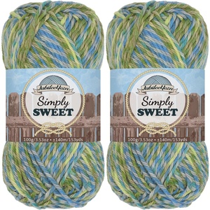 image:imageJubileeYarn Simply Sweet Yarn  100gSkein DK Cotton Blend  Plum Raisin  2 Skeins996 Green Pasture