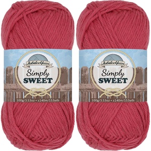image:imageJubileeYarn Simply Sweet Yarn  100gSkein DK Cotton Blend  Plum Raisin  4 Skeins008 Rosy Blush