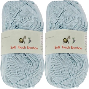 image:imageJubileeYarn Soft Touch Bamboo Rayon Yarn  100gSkein Fingering Acrylic Blend  Fair Skies  2 SkeinsFair Skies
