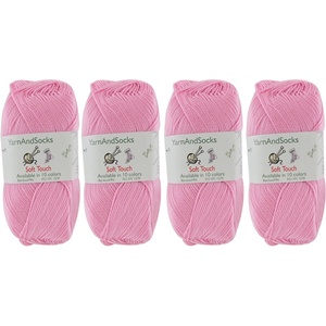 image:imageJubileeYarn Soft Touch Bamboo Rayon Yarn  100gSkein Fingering Acrylic Blend  Fair Skies  2 SkeinsPink Parfait