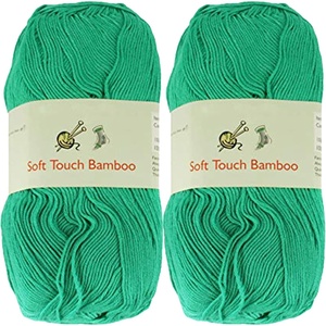 image:imageJubileeYarn Soft Touch Bamboo Rayon Yarn  100gSkein Fingering Acrylic Blend  Fair Skies  2 SkeinsSpring Green