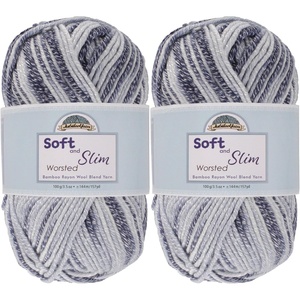 image:imageJubileeYarn Soft and Slim Worsted Yarn  100gSkein Bamboo Rayon Wool Blend  Glacier Blue  2 Skeins017 Pegasus