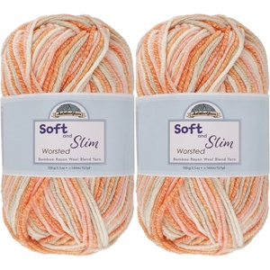image:imageJubileeYarn Soft and Slim Worsted Yarn  100gSkein Bamboo Rayon Wool Blend  Glacier Blue  2 Skeins021 Ares