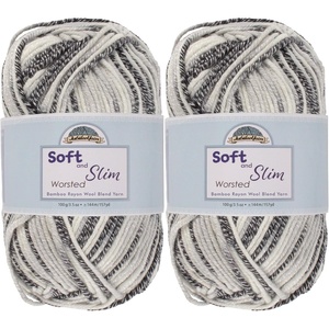 image:imageJubileeYarn Soft and Slim Worsted Yarn  100gSkein Bamboo Rayon Wool Blend  Glacier Blue  2 Skeins113 Hera