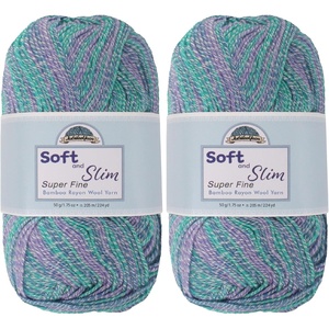 image:imageJubileeYarn Soft and Slim Yarn  50gSkein Bamboo Rayon Wool Blend  Shades of Pink  4 Skeins020 Poseidon