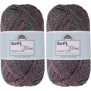 image:imageJubileeYarn Soft and Slim Yarn  50gSkein Bamboo Rayon Wool Blend  Shades of Pink  4 Skeins983 Purple Haze