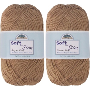 image:imageJubileeYarn Soft and Slim Yarn  50gSkein Bamboo Rayon Wool Blend  Shades of Pink  4 Skeins9912 Milk Chocolate
