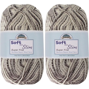 image:imageJubileeYarn Soft and Slim Yarn  50gSkein Bamboo Rayon Wool Blend  Shades of Pink  4 Skeins992 Licorice