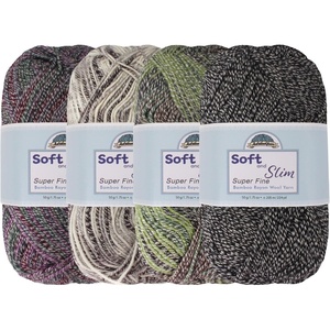 image:imageJubileeYarn Soft and Slim Yarn  50gSkein Bamboo Rayon Wool Blend  Shades of Pink  4 SkeinsShades of Black