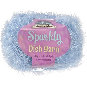 image:imageJubileeYarn Sparkly Dish Scrubby Yarn  50gBall Worsted Polyester  Deep Blue  4 Balls03 Powder Blue