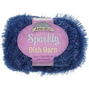image:imageJubileeYarn Sparkly Dish Scrubby Yarn  50gBall Worsted Polyester  Deep Blue  4 Balls102 Deep Blue