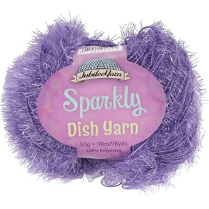 image:imageJubileeYarn Sparkly Dish Scrubby Yarn  50gBall Worsted Polyester  Deep Blue  4 Balls106 Purple