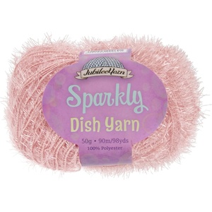 image:imageJubileeYarn Sparkly Dish Scrubby Yarn  50gBall Worsted Polyester  Deep Blue  4 Balls107 Pink