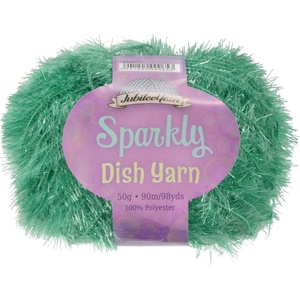 image:imageJubileeYarn Sparkly Dish Scrubby Yarn  50gBall Worsted Polyester  Deep Blue  4 Balls110 Forest Green