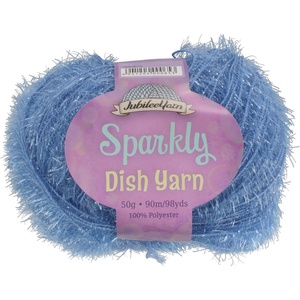 image:imageJubileeYarn Sparkly Dish Scrubby Yarn  50gBall Worsted Polyester  Deep Blue  4 Balls22 Sapphire