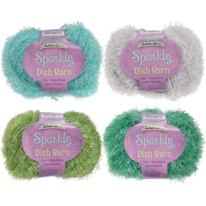 image:imageJubileeYarn Sparkly Dish Scrubby Yarn  50gBall Worsted Polyester  Deep Blue  4 BallsShades of Green