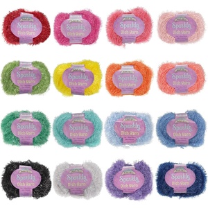 image:imageJubileeYarn Sparkly Dish Scrubby Yarn  50gBall Worsted Polyester  Deep Blue  4 BallsSurprise Pack