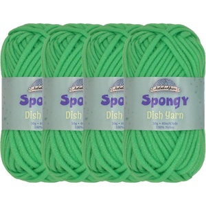 image:imageJubileeYarn Spongy Dish Yarn  50gSkein Chunky Nylon Dishcloth  Black  4 Skeins05 Clover