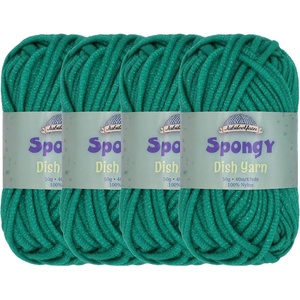 image:imageJubileeYarn Spongy Dish Yarn  50gSkein Chunky Nylon Dishcloth  Black  4 Skeins07 Seaweed
