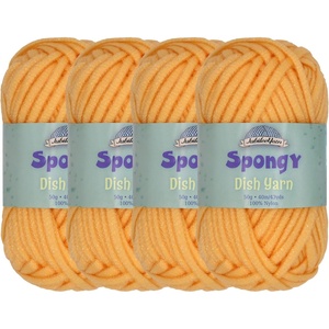 image:imageJubileeYarn Spongy Dish Yarn  50gSkein Chunky Nylon Dishcloth  Black  4 Skeins08 Cantaloupe