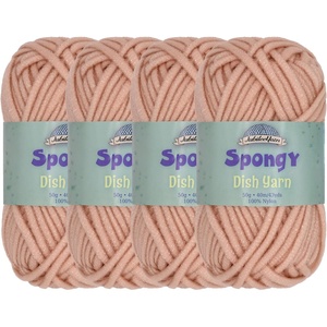image:imageJubileeYarn Spongy Dish Yarn  50gSkein Chunky Nylon Dishcloth  Black  4 Skeins09 Taupe