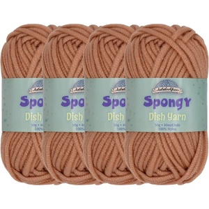 image:imageJubileeYarn Spongy Dish Yarn  50gSkein Chunky Nylon Dishcloth  Black  4 Skeins10 Pecan