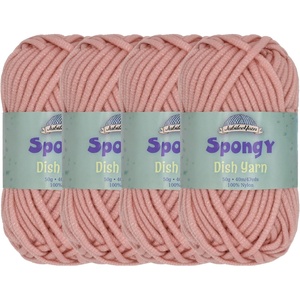 image:imageJubileeYarn Spongy Dish Yarn  50gSkein Chunky Nylon Dishcloth  Black  4 Skeins107 Pink