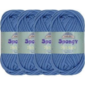 image:imageJubileeYarn Spongy Dish Yarn  50gSkein Chunky Nylon Dishcloth  Black  4 Skeins22 Sapphire