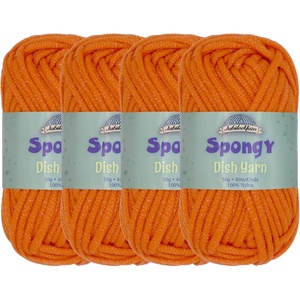 image:imageJubileeYarn Spongy Dish Yarn  50gSkein Chunky Nylon Dishcloth  Black  4 Skeins35 Burnt Orange