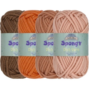 image:imageJubileeYarn Spongy Dish Yarn  50gSkein Chunky Nylon Dishcloth  Black  4 SkeinsShades of Brown