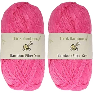 image:imageJubileeYarn Thick and Thin Yarn  100gSkein Bamboo Rayon Chunky  Pretty in Pink  2 SkeinsPretty In Pink