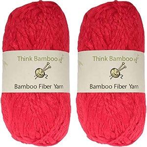 image:imageJubileeYarn Thick and Thin Yarn  100gSkein Bamboo Rayon Chunky  Pretty in Pink  2 SkeinsScarlet