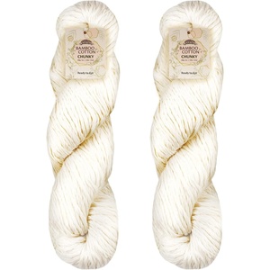 image:imageJubileeYarn Undyed Baby Soft Bamboo Cotton Yarn  100gHank  2 HanksBamboo Cotton Chunky