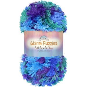 image:imageJubileeYarn Warm Fuzzies Soft Faux Fur Yarn  Polyester Bulky Weight  100gSkein  Dark Red  1 Skein08 Blue Sparkle