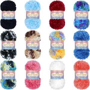 image:imageJubileeYarn Warm Fuzzies Soft Faux Fur Yarn  Polyester Bulky Weight  100gSkein  Dark Red  1 SkeinVariety Pack