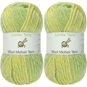 image:imageJubileeYarn Wool Mohair Yarn  100gSkein Ombr Worsted  Coffee and Cream  2 Skeins01 Summer Lemonade