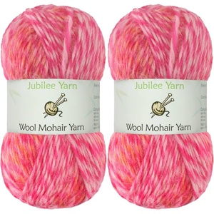 image:imageJubileeYarn Wool Mohair Yarn  100gSkein Ombr Worsted  Coffee and Cream  2 Skeins03 Strawberry Ice