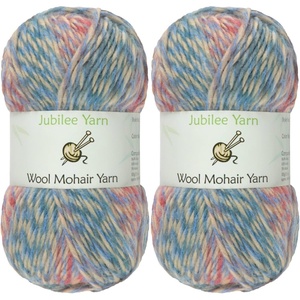 image:imageJubileeYarn Wool Mohair Yarn  100gSkein Ombr Worsted  Coffee and Cream  2 Skeins07 Oasis Salmon