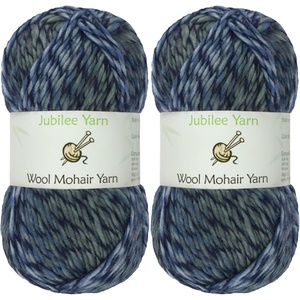image:imageJubileeYarn Wool Mohair Yarn  100gSkein Ombr Worsted  Coffee and Cream  2 Skeins08 Coral Reef Navy