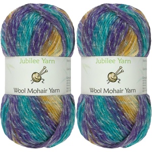 image:imageJubileeYarn Wool Mohair Yarn  100gSkein Ombr Worsted  Coffee and Cream  2 Skeins13 Tropic Multi