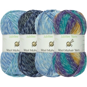 image:imageJubileeYarn Wool Mohair Yarn  100gSkein Ombr Worsted  Coffee and Cream  2 SkeinsShades of Blue