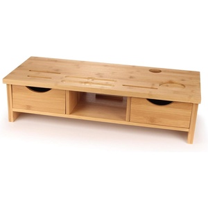 image:imageKINSON Bamboo Desk Organizers and Storage  Laptop Desk Riser  1 UnitNatural Bamboo