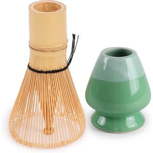 image:imageMatcha Tea Bamboo Whisk And Ceramic Rest 2 Piece Set  Black HolderMint Green