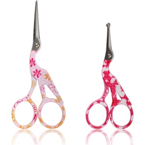 image:imageStork Bird Rounded Safety Tip Embroidery Craft Stainless Steel Crane Scissors  Red  2 PairsAssortment E