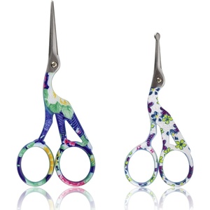 image:imageStork Bird Rounded Safety Tip Embroidery Craft Stainless Steel Crane Scissors  Red  2 PairsAssortment a